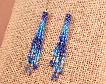 As Water Falls Tassel Earrings | Seed Beads | Beadweaving | Handwoven | Jewelry