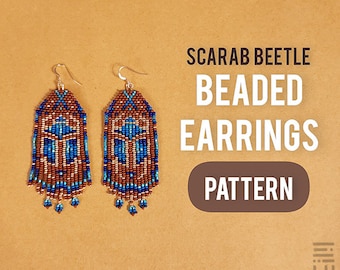 Scarab Beetle Beaded Earrings Pattern | Beading PDF