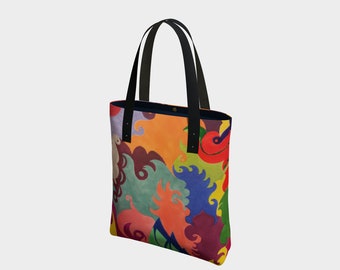 Color Swirl Tote Bag, color tote, tote bag, multicolor tote, multicolor bag, multicolor tote bag, color purse, color tote purse, swirl purse