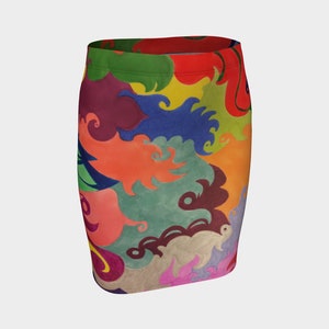 Fitted Color Swirl Skirt