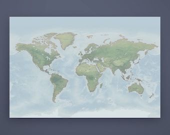 World Map- Push Pin Travel Map Print