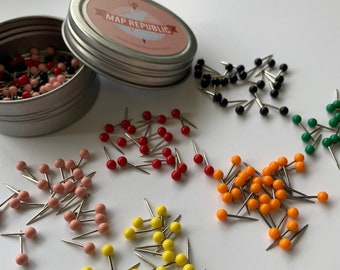 100 Push Pins for Travel Maps- Push Pins for World Travel Map- Travel Map Push Pins- Push Pins- 100 Push Pins- Map Tacks- Push Pins Travel