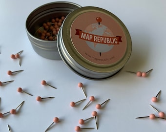 100 Push Pins for Travel Maps- Pink Push Pins for World Travel Map- Travel Map Push Pins- Push Pins- 100 Push Pins- Map Tacks- Push Pins