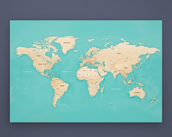 World Map- Push Pin Travel World Map Print