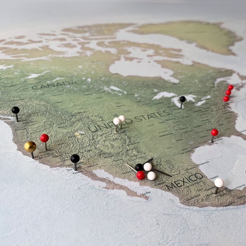 100 Push Pins for Travel Maps Push Pins for World Travel Map Etsy