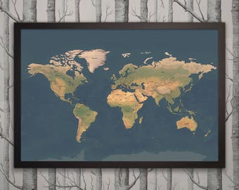 Push Pin World Map Framed- Christmas Gift for Dad, Christmas Gift for Son, Christmas Gift for Daughter, Gift for Women, Gift for Men