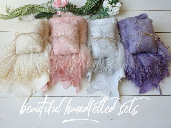 Luxurious 3pc felted set with Organic Look and pillow
