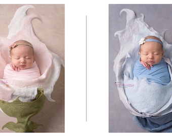Gefilzte Schicht aus Merino Seide mit Organischem Look, Neugeborene Fotografie Requisiten, Gefilzte Schichten, WÄHLEN SIE IHRE FARBE