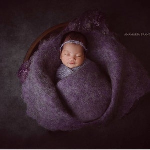 Lavender Wool Felted Layer - thicker , Newborn Photography Props , Felted layers, Merino Wraps
