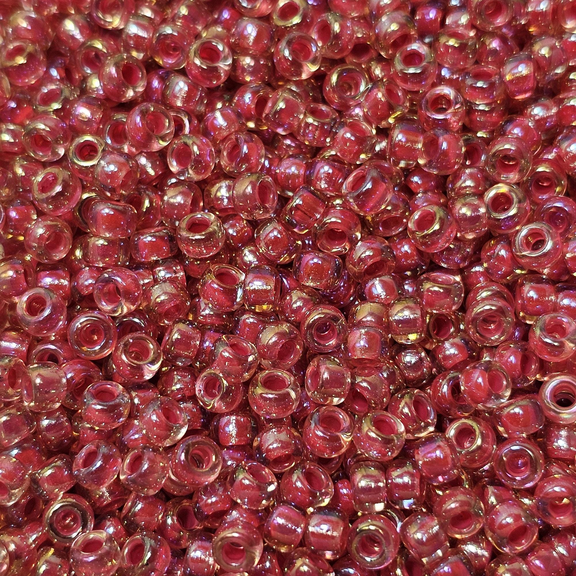 6/0 Miyuki Hot Pink Lined Crystal AB #6-9355 Japanese 4mm Glass
