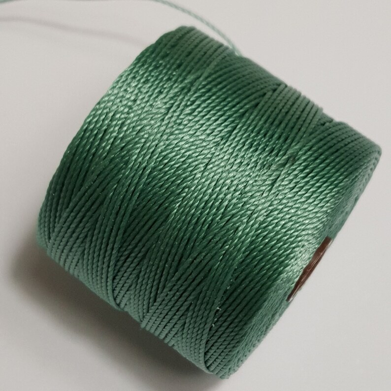 SL135-VJD Vintage Jade Macrame Knotting Cord Braiding Cord Superlon Bead Cord S-Lon TEX135 Bead Cord Kumihimo 118 Yard Spool