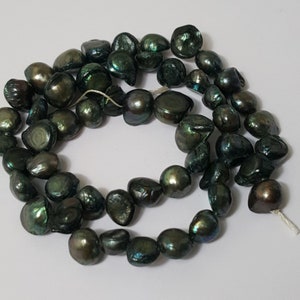 7~9mm Blister Pearls, Black Iris, 15.5&quot; Strand