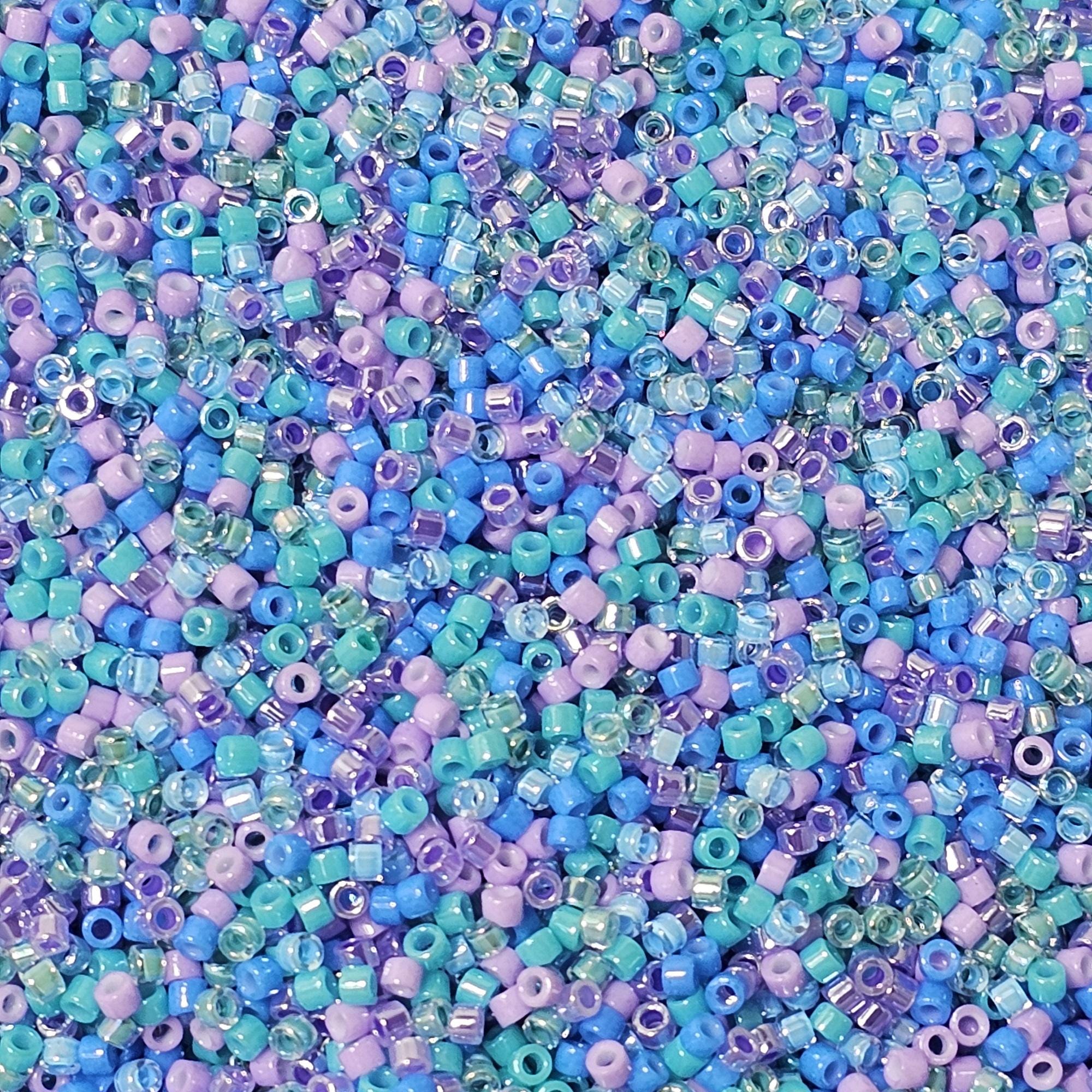11/0 Miyuki Cool Waters Mix #dbmix9100 Delica Glass Seed Beads, 10