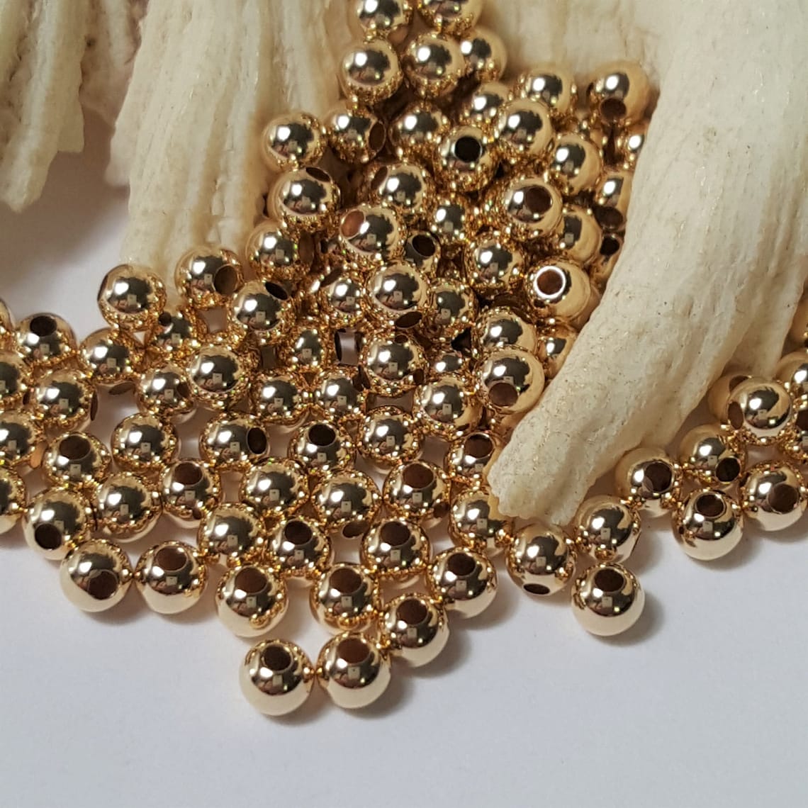 14K Gold Filled 4mm Seamless Beads Hole 1mm Select 10 20 Etsy