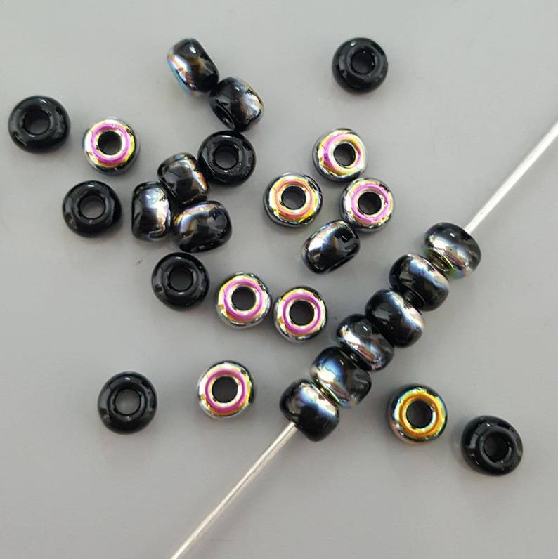 Glossy Black-Base Vitrail 06-401-28101-20 Grams 60 Unions Seed Beads by The Beadsmith