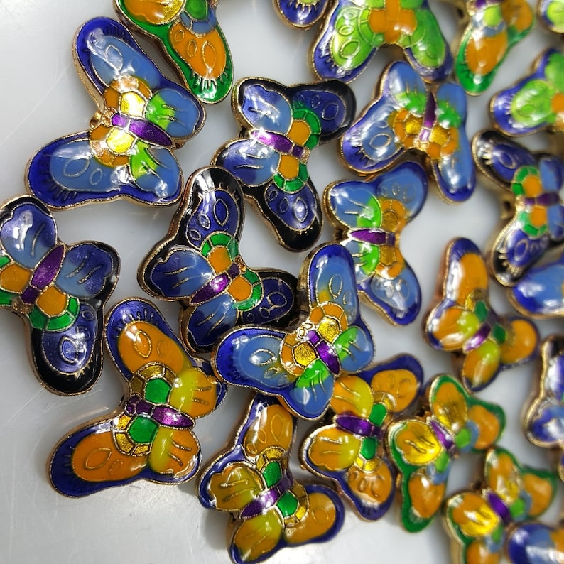 Enamelled Butterfly Beads Size 17x23x6mm Hole 1.5mm Mixed Etsy Australia