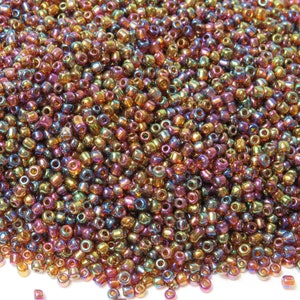 8/0 Transparent Topaz AB Seed Beads - 20 Grams
