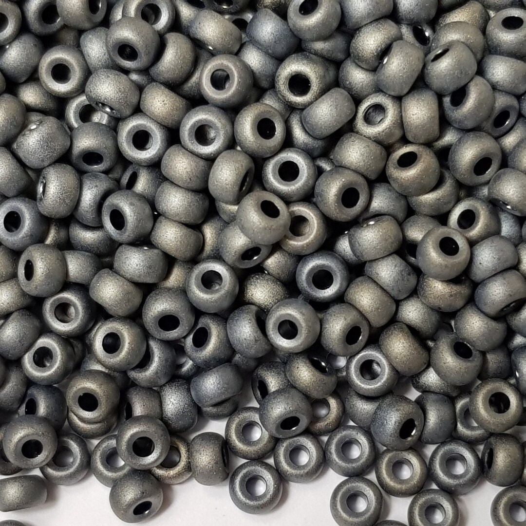 Miyuki Rocailles Glasperlen Gr. 6/0 – 20 G In Gunmetal Iris, Ca. 4 Mm