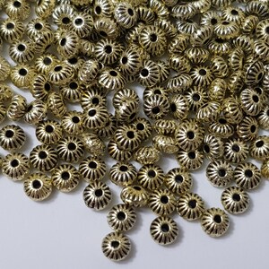 4x3mm Gold Plated Acrylic Rondelle Beads, 10 Grams