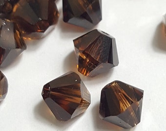 Swarovski 6mm Bicone Crystal Beads - Topaz Blend - Select 20 or 50 Pcs