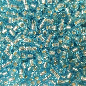 その他 Miyuki 6/0 Japanese Seed Beads - Silver Lined Aqua Miyuki # 148S (5