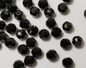 4mm Jet Swarovski Round (5000) Faceted Crystal Beads - Select 20 or 50 Beads