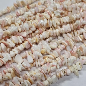 Natural Pale Pink Shell Chip Beads, 5~13.5x4~7.5x1.5~6mm, Hole: 1mm, 32'' Strand