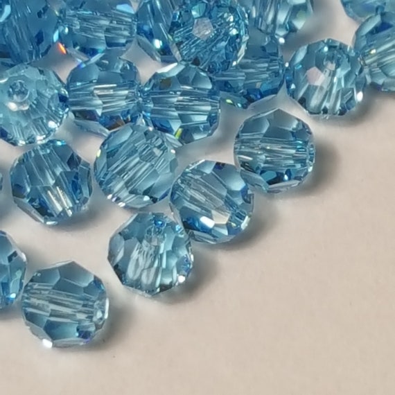 Swarovski 4mm Round 5000 Faceted Crystal Beads AQUA Select 20 or 50 Beads Etsy Canada