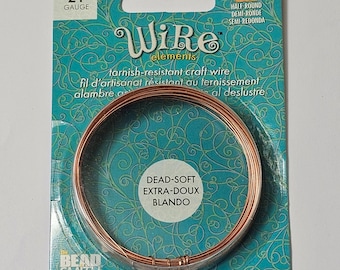 21g Half Round  Easy (Dead Soft) Temper Beadsmith Tarnish Resistant Half Round Craft Wire - Select Colour