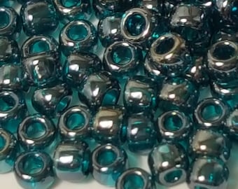 8/0 TOHO Round Transparent Lustered Teal 08-108BD, 20 Grams