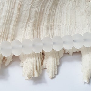 Handmade Clear Murano Glass (Lampwork) Donut Rondelle Beads, 10 Bead Set - Select Size and Finish