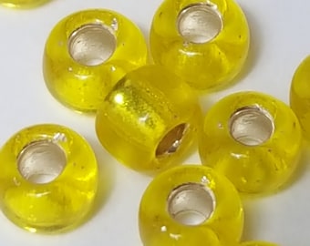 6/0 Miyuki Silver Lined Yellow, 6-9136S Japanese Seed Beads, 20 Grams