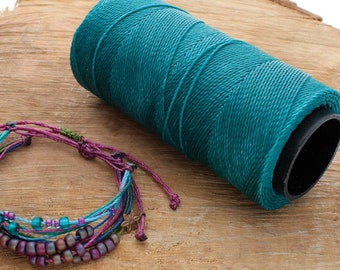 1mm Brazilian Waxed Twisted Knot-It Cord, Sea Green - 144 Meters