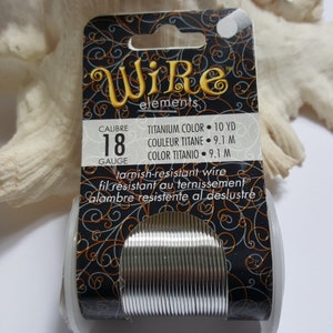 18 Gauge Beadsmith Elements Tarnish Resistant Craft Wire, Titanium Color, 10 Yds (9.1m) - Full Roll