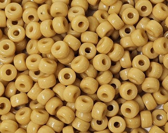 Perlas de vidrio Matubo checo n.° 2 beige opaco n.° 13020 de 6 x 4 mm, agujero de 2 mm, 50 unidades