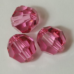 Swarovski 8mm Round (5000) Faceted Crystal Beads - ROSE - Select 6 or 12 Beads