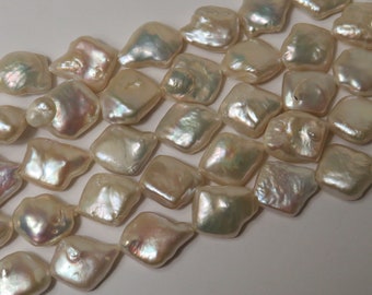 Grade AAA Short Diamond Shaped Freshwater Pearls, 15.5"~16" Strand