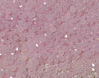 3mm Rose Water Opal Swarovski Faceted Crystal Bicone Beads, Select 50 or 100 Pcs
