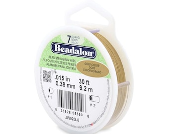 Drut Beadalon 0,015 cala, 7 żył w kolorze satynowego złota, 9,1 m (30 stóp)