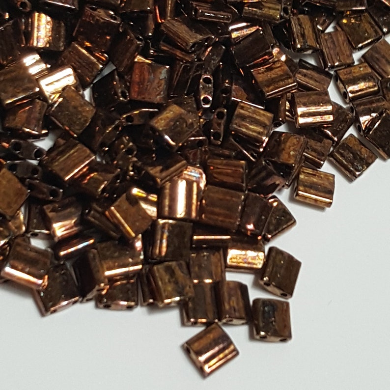 Select 5 or 10 Grams Metallic Dark Raspberry Iris #TL457B Miyuki Tila Bead 5mm Square