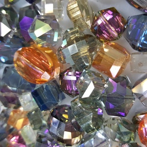 Perline di cristallo di vetro elettroplaccato, sfaccettate, forma mista, 7~16x7~16x7~10 mm, foro: 1~2 mm - 25 pezzi