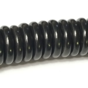 Howlith Heishi Perlen 14mm x 2~3mm, schwarz gefärbt - 15.5 "Strang