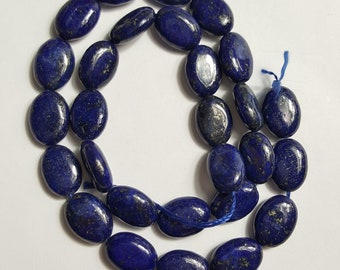 Perles En Lapis Lazuli Naturel - Forme Ovale 13x10 Mm - Lot Pour Création De Bijoux