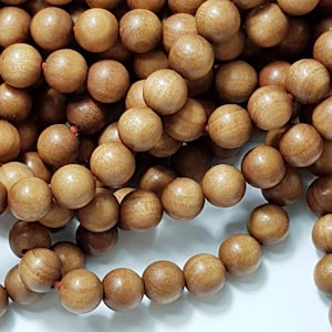 Scented Sandalwood Mala Beads, 108 Bead Strand, Sold Individually