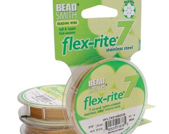 7 Strand .014" Metallic Gold Flex-rite Stainless Steel Wire, 30 ft