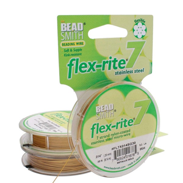 7 Strand .014" Metallic Gold Flex-rite Stainless Steel Wire, 30 ft