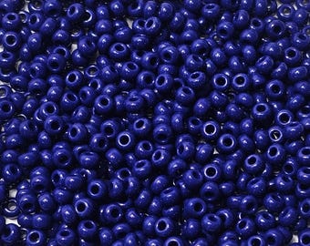 Czech Preciosa Navy Blue #33070 Rocaille Glass Seed Beads, 20 Grams - Select Size