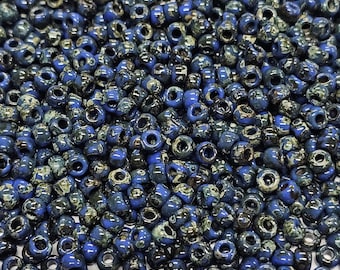 6/0 Miyuki Picasso Montana Matte #4516 Rocaille Round Seed Beads, 20 Grams