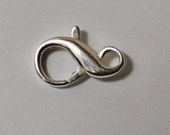 18x11mm Classic Figure 8 Shape Infinity Lobster Claw Clasp, 925 Sterling Silver, Sold Individually