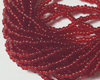 11/0 Czech Preciosa Ruby #90090 - 6 Strand Hank (19 Grams)